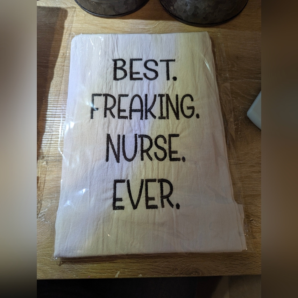 White Nurse Themed Tea Towel